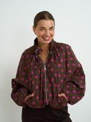 Spot Jacket- Brown/Cerise