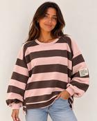 Stripe Sweatshirt - Pink/Brown