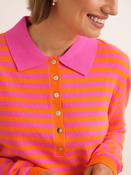Polo Knit - Cerise/orange