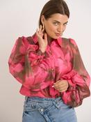 Baloon Sleeve Blouse - Cerise