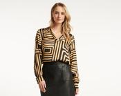 SL Graphic Print Blouse - Gold/Black