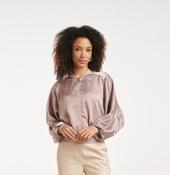 Satin Blouson Jacket - Taupe image