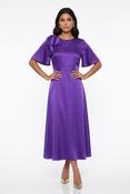Satin Bow Dress - Purple