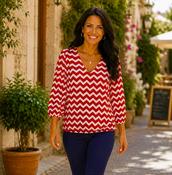 V-neck Top - Red image