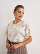 Rose Sequin Top - Cream