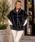 Jade Fur Gilet - Black