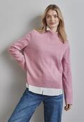 STREET ONE Easy Sweater with Crew Neck - Pink image