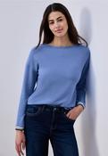 Top w.stripes cuff bonnet blue                    324637