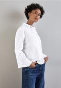 STREET ONE  Shirtcollar Blouse with Embroidery Cuff - Winter/White image