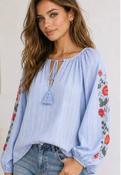 Emma stripe Blouse - Blue image
