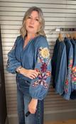 Embroidered Denim Blouse image