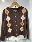 Argyle Cardigan - Brown