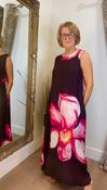 Grace Flower Print Dress - Black