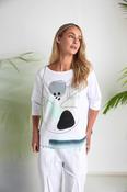 Placement print top with contrast hempanel at front  White/Mint NAS26124