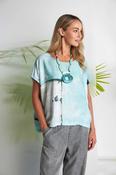 Square shape faded print top Mint  NAS26299