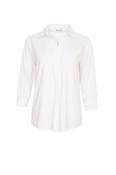 NAYA NAW24150 Top with contrast fabric placket/collar - White