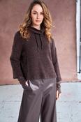 Mohair Look Knit Funnel Top  -Cocoa
