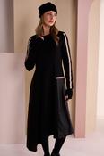 High Neck Dress With Print Pocket And Metallic Trim  Black/Choko NAW26314 image