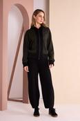 Baloon Shape Trouser With Darts At Hem  - Black  NAW26144