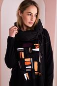 Colour Block Placement Print Top  -  Black/Clove NAW26148 image