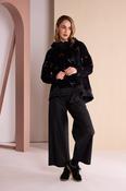 Bashed Leatherette Look Wide Leg Pull Up Trouser Black  NAW26110 image
