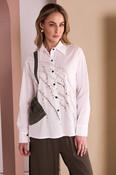 Specked Placement Print Shirt With Gathered Color Trim White/Army NAW26262 image