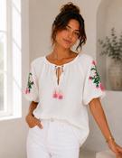 Embroidered Blouse - White image