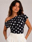 Bardot Spot Top -Black image