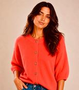 Cardigan - Neon Coral