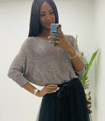Shimmer Back Bow Top - Brown