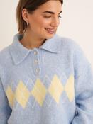 Argyle Polo Knit - Blue