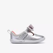 Clarks Roamer Trim T Shoe-Silver Leather F image