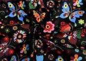 Printed Cotton Poplin - Black Butterflies and Flowers (120 gsm) image