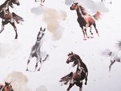 Printed Cotton Poplin - Horses (110 gsm)
