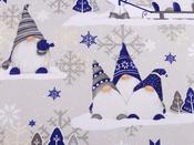 Printed Cotton Poplin - Blue Dwarves (110 gsm)