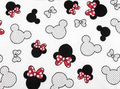 Printed Cotton Poplin - Minnie Mouse Red (110 gsm)