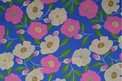 Printed Cotton Poplin - Blue Popies (110 gsm)