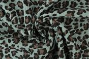 Printed Cotton Muslin Aqua Cheetah (140 gsm)