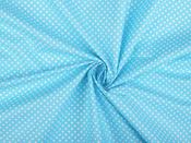 Printed Cotton Poplin - Turquoise Polka (110 gsm)