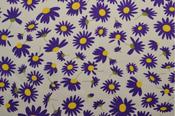 Printed Cotton Poplin - Purple Daisies (110 gsm)