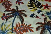 Printed Cotton Poplin - Off-White Tropical (110 gsm)