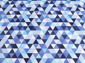 Printed Cotton Poplin - Blue Triangles (110 gsm)