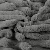 Luxury Striped Faux-Fur Grey
