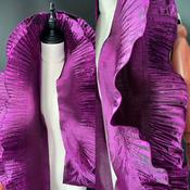 Metallic Purple Pleated Lace, 90cm