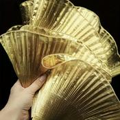 Metallic Gold Pleated Lace, 90cm