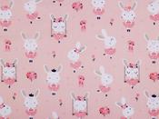 Printed Cotton Poplin - Ballet Rabbit (120 gsm)