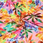 Cotton Jersey Pink Jungle (Printed)