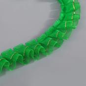 Two-Layer Green Tulle, Gold Trim