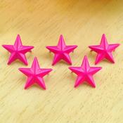 Rose Red Star-Shaped Metal Rivets– Pack of 5 (15mm)