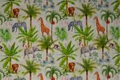 Printed Cotton Poplin (120 gsm) - Digital White Savanna